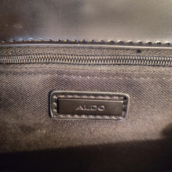 ALDO Black Patent Leather Alligator/Snake Clutch/Handbag w/ Double Snake Head - Picture 10 of 13